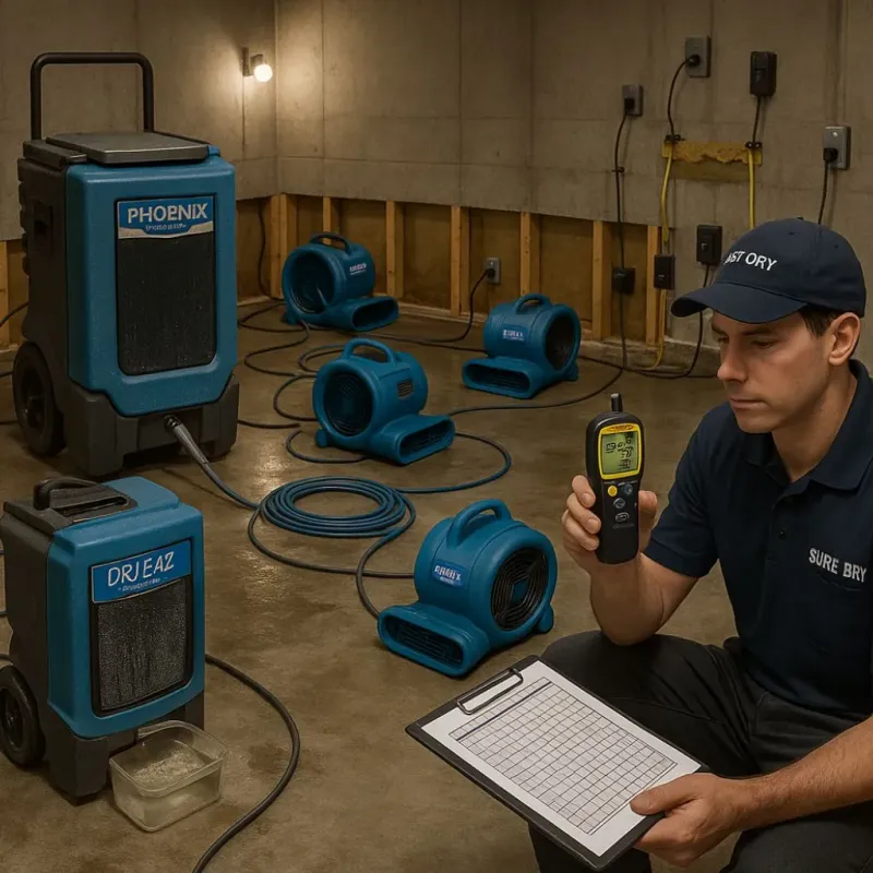 Structural Drying and Dehumidification process in Nevada, TX